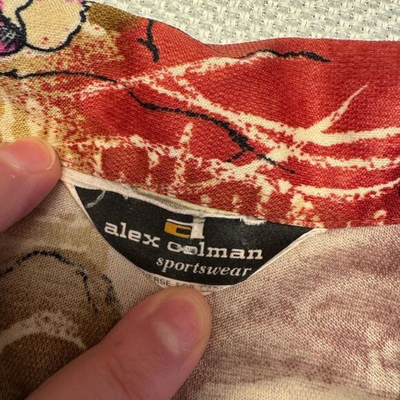 Vintage Alex Colman Women’s Button Up Blouse Floral Lightweight Knit Made in USA - Picture 2 of 10